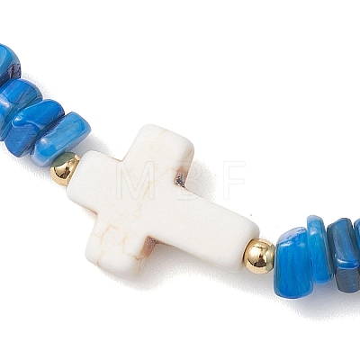 6Pcs 6 Colors Natural Freshwater Shell Chip Beaded Stretch Bracelets BJEW-JB12725-1