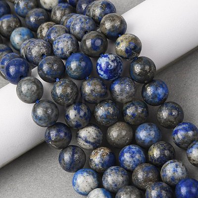 Natural Lapis Lazuli Beads Strands G-A163-07-10mm-1