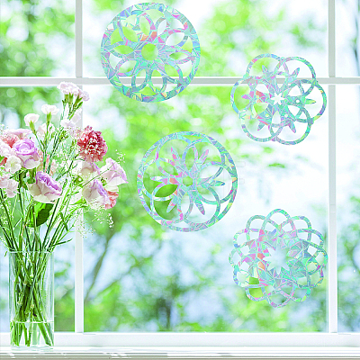 Gorgecraft Waterproof PVC Colored Laser Stained Window Film Adhesive Stickers DIY-WH0256-053-1