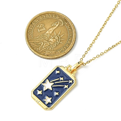 Rectangle Tarot 304 Stainless Steel with Enamel Pendant Necklaces for Women NJEW-G157-01G-03-1