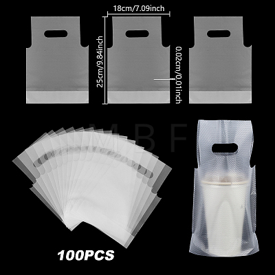 100Pcs HDPE Drink Carrier Packaging Bags for Delivery ABAG-WH0039-71A-1