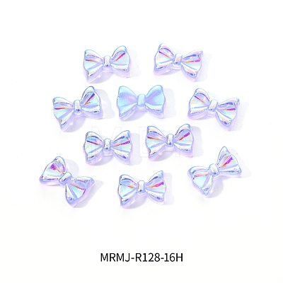 Electroplated Bowknot Resin Cabochons MRMJ-R128-16H-1