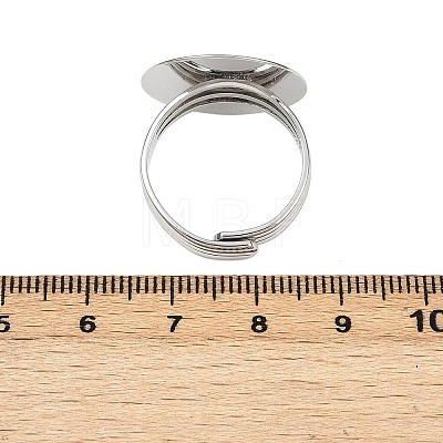 Flat Round Brass Pad Ring Settings X-MAK-S033-018P-NF-1