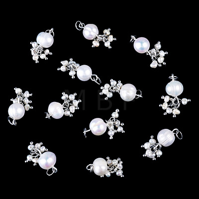 12Pcs Potato Natural Cultured Freshwater Pearl Pendants PALLOY-TA00384-1