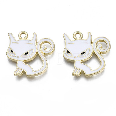 Alloy Enamel Kitten Pendants X-PALLOY-T056-71G-1