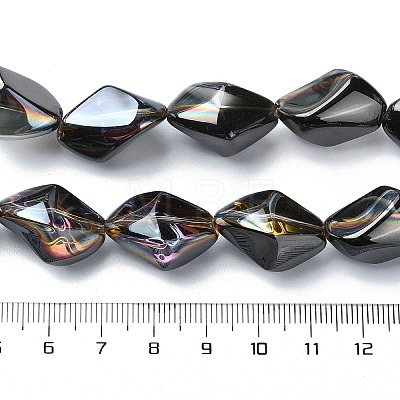 Half Plated Electroplate Transparent Glass Beads Strands EGLA-E060-01A-HP01-1