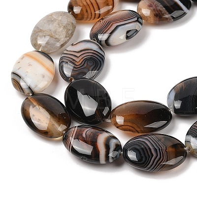 Natural Striped Agate/Banded Agate Beads Strands G-Q182-01F-1