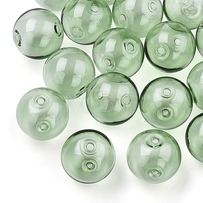 Transparent Blow High Borosilicate Glass Globe Beads GLAA-T003-09D-1