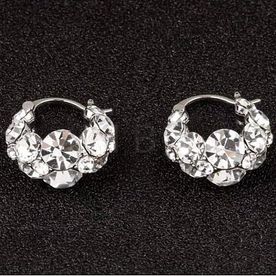 Brass & Crystal Rhinestone Hoop Earrings FS-WG0779A-01-1
