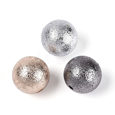 Textured Plating Opaque Acrylic Beads PACR-T019-02M-1
