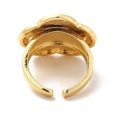 Brass Flower Open Cuff Ring for Women KK-H434-24G-1