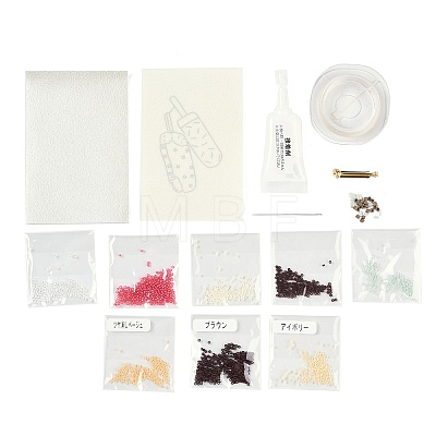 MIYUKI Seed Beads Ice Pop Brooch Making Kits DIY-H165-04C-1