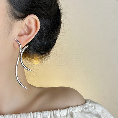 Arch Line Alloy Stud Earrings FS-WGE611E-02-1