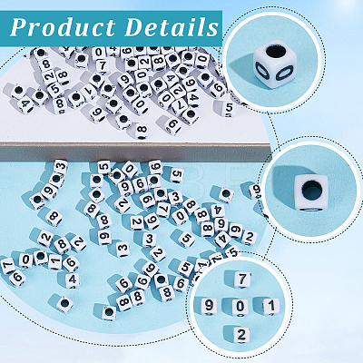 1200Pcs Opaque Acrylic Beads SACR-PA0001-33-1
