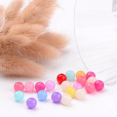 Mixed Color Imitation Jelly Acrylic Round Beads X-JACR-R001-8mm-M-1