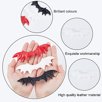 Gorgecraft 40Pcs Imitation Leather Evil Wings Ornament Accessories DIY-GF0008-82C-1