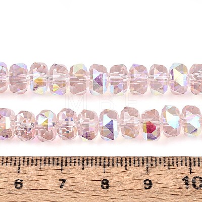 Electroplate Transparent Glass Beads Strands EGLA-N022-04A-D14-1