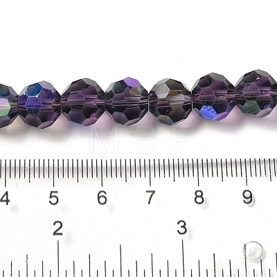 Electroplate Transparent Glass Beads Strands EGLA-A035-T10mm-L15-1