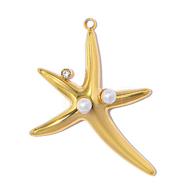 304 Stainless Steel Rhinestone Pendants STAS-OY019-41G-1
