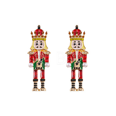 Cartoon Soldier Shape Alloy Enamel Stud Earrings FS-WGA682D-05-1