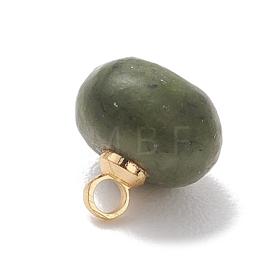 Natural Mixed Gemstone Rondelle Charms PALLOY-JF04864-1