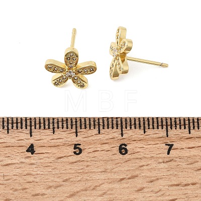 Valentine's Day Brass Micro Pave Clear Cubic Zirconia Stud Earrings EJEW-C186-22G-01-1