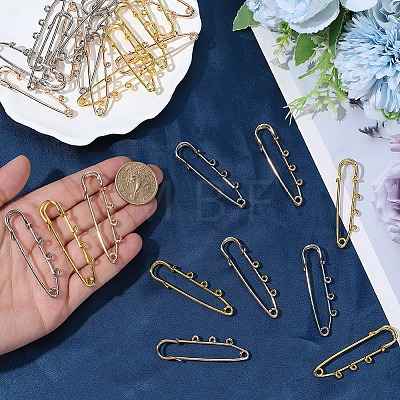30Pcs 3 Colors Iron Safety Pin Brooch IFIN-SC0002-11-1