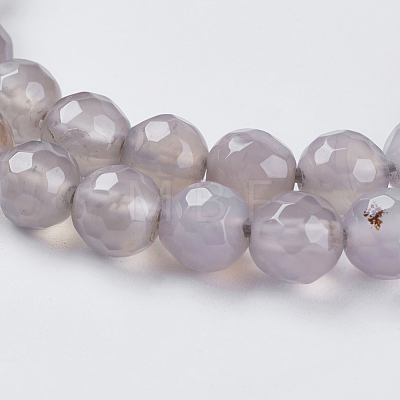 Natural Grey Agate Beads Strands X-G-G580-6mm-08-1