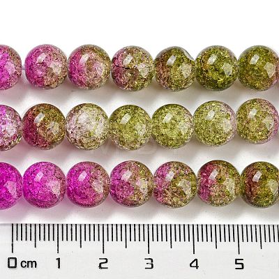 Spray Painted Crackle Glass Beads Strands DGLA-C002-10mm-04-1