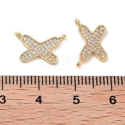 Brass Micro Pave Cubic Zirconia Charms KK-B102-07G-1