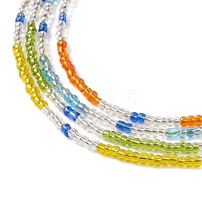 Glass Seed Beaded Necklace for Women NJEW-JN03935-1