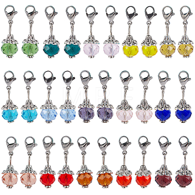Glass Pendants HJEW-SC0001-07-1
