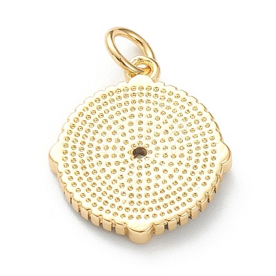 Brass Micro Pave Cubic Zirconia Pendants ZIRC-P200-14C-G-1