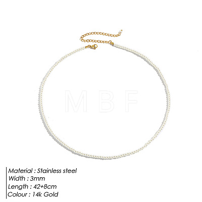 Elegant High-Quality Non-Fading 3mm Round Natural Pearl Beaded Necklaces for Women VI2074-2-1