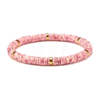 Handmade Polymer Clay Heishi Beads Stetch Bracelets Set BJEW-JB07463-1