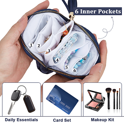 Velvet Jewelry Zipper Bags with Tassel ABAG-WH20009-32C-1
