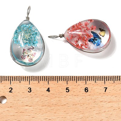 Transparent Glass Pendants GLAA-M048-05-1