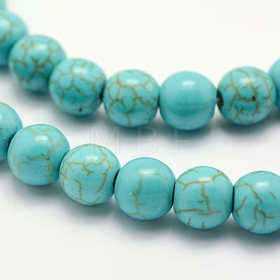 Synthetic Turquoise Beads Strands TURQ-F007-01B-6mm-1