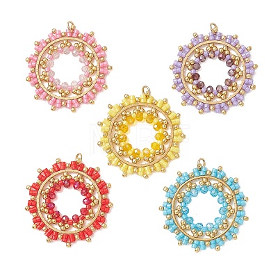 Seed Beads & Glass Beaded Pendants PALLOY-MZ01295-1