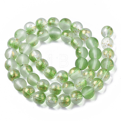 Frosted Spray Painted Glass Beads Strands GLAA-N035-03C-C02-1