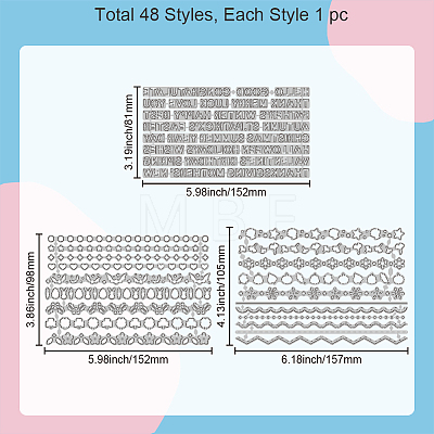 Carbon Steel Cutting Dies Stencils DIY-WH0309-1634-1