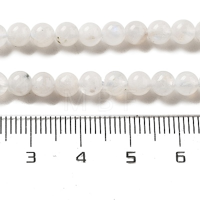 Round Grade A Natural Rainbow Moonstone Bead Strands G-M304-06-5mm-1