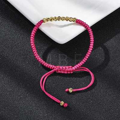 Polyester Cord Braided Bead Bracelets for Women BJEW-L698-01G-07-1