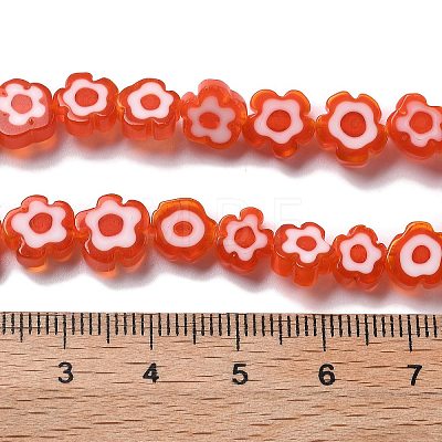 Handmade Millefiori Lampwork Beads Strands LAMP-F035-09A-1