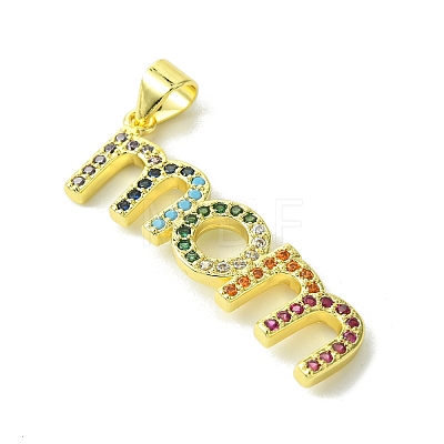 Mother's Day Real 18K Gold Plated Brass Micro Pave Cubic Zirconia Pendants KK-H472-06A-G02-1