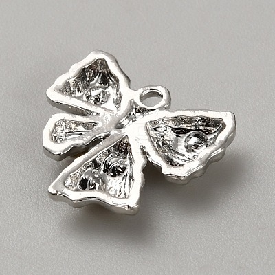 White Series Love Bow Alloy Acrylic Pendant PALLOY-WH0115-01P-10-1