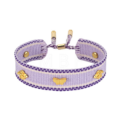 Adjustable Polyester & Alloy Slider Bracelets FS-WG54A06-02-1
