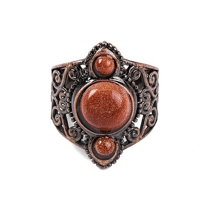 Synthetic Goldstone Retro Finger Rings RJEW-B067-01R-16-1