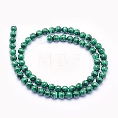 Natural Malachite Beads Strands G-O166-06-6mm-1