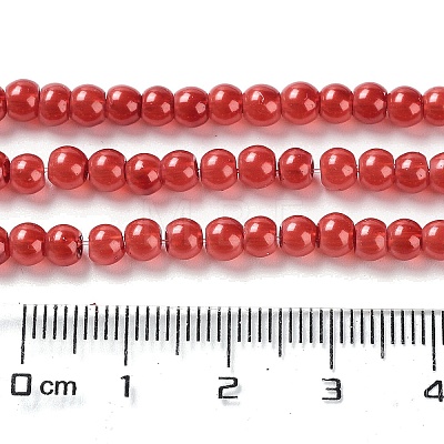 Baking Painted Pearlized Glass Pearl Round Bead Strands HY-XCP0001-13A-1